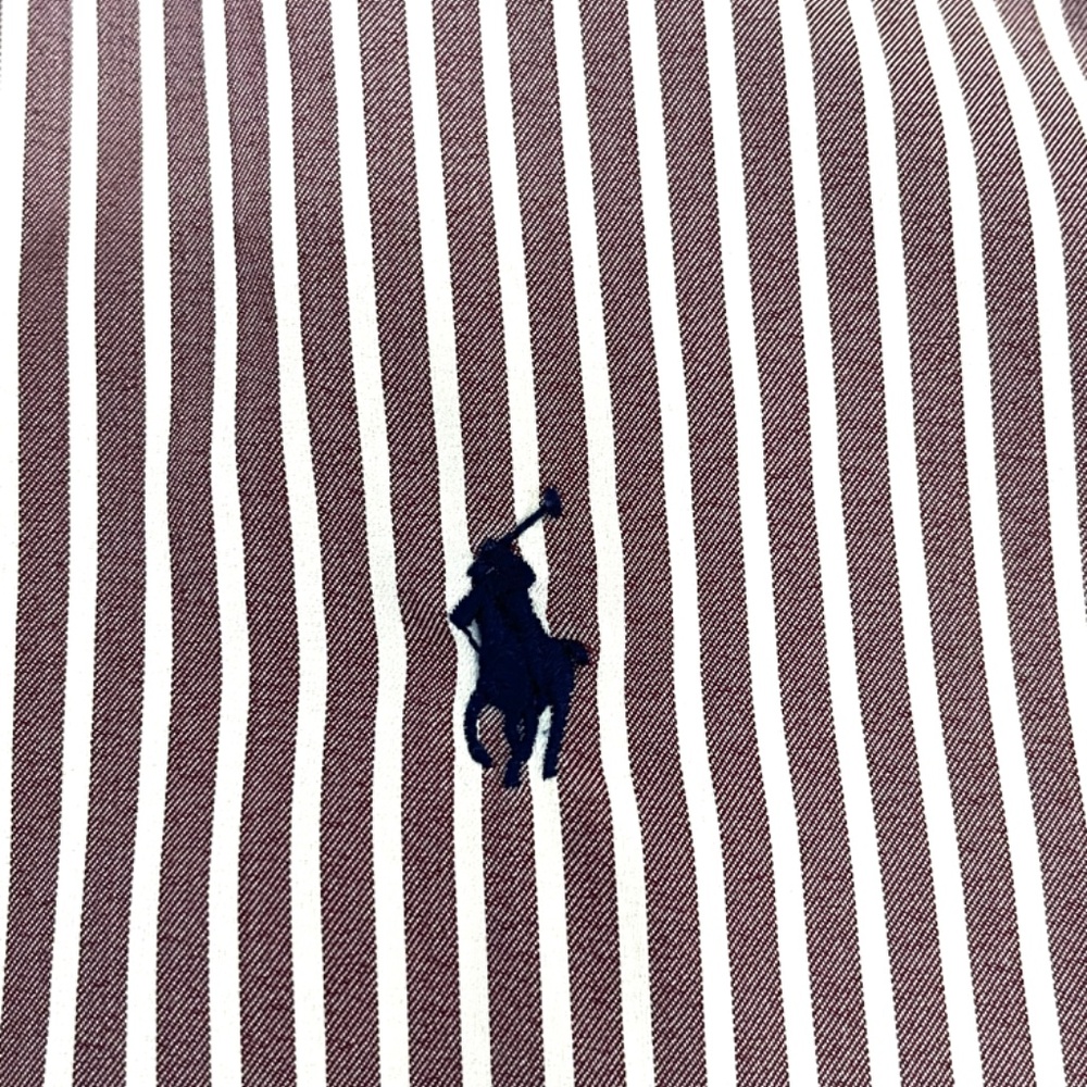 Ralph Lauren Slim Fit Performance Button Down | Size:Medium | Color: Burgundy - Picture 5 of 11